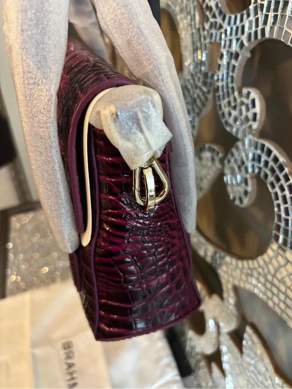 💕Brahmin Estelle Sugar Plum Leather Satchel
